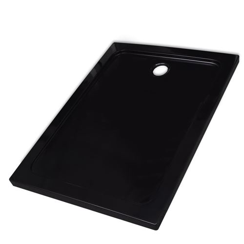vidaXL Receveur de douche rectangulaire ABS Noir 80 x 110 cm