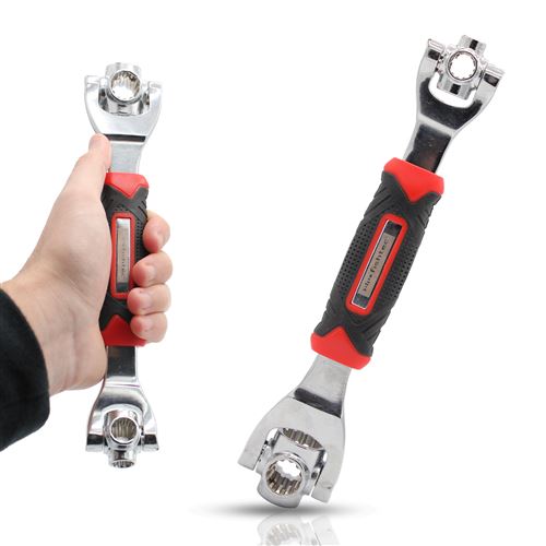 FISHTEC® Clé à Douilles 48 en 1 - Ø 8 à 19 mm - Torx, 6, 12 Points, Boulon - Tête Rotative 360° - Poignée Antidérapante