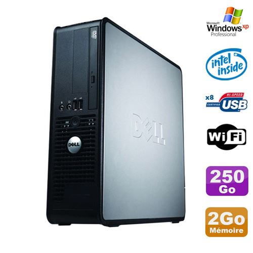PC Dell Optiplex 380 Sff E5200 2.5Ghz 2Go Disque 250Go Dvd WiFi Win Xp Pro