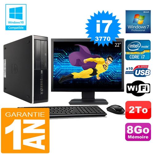Pc hp compaq 8300 sff core i7-3770 ram 8go disque 2 to wifi w7 ecran 22' État correct - Hewlett-Packard reconditionné disponible sur Fnac