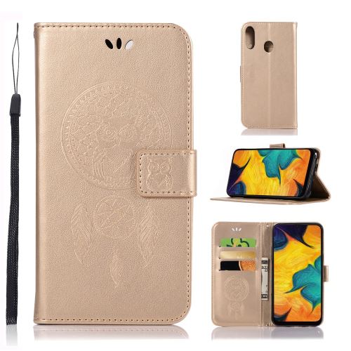 Etui en PU support de capteur de rêves de hibou or pour votre Samsung Galaxy A30