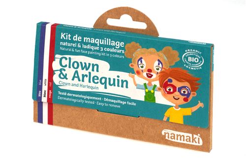 Kit maquillage bio 3 couleurs - Clown et Arlequin