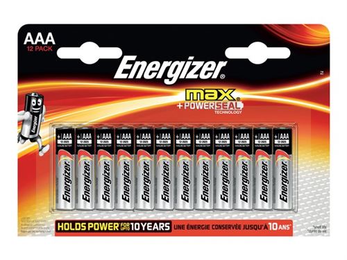 Groupe Energizer LR03 Max Blister de 12 Piles AAA
