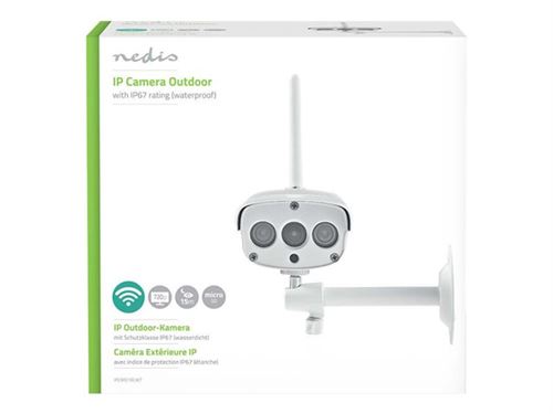 NEDIS IPCMO10CWT Caméra de Sécurité IP, 1280x720, Extérieur, Blanc