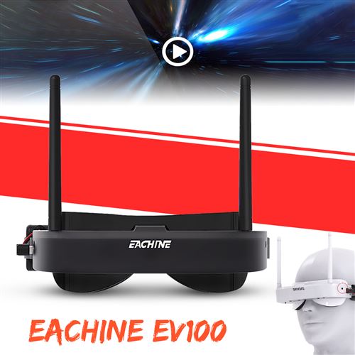 Eachine EV100 FPV Lunettes 720 * 540 5.8G 72CH NTSC / PAL Avec Noir
