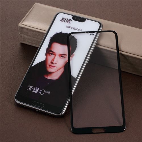 Protecteur écran en verre trempé garde en taille réelle noir pour votre Huawei Honor 10