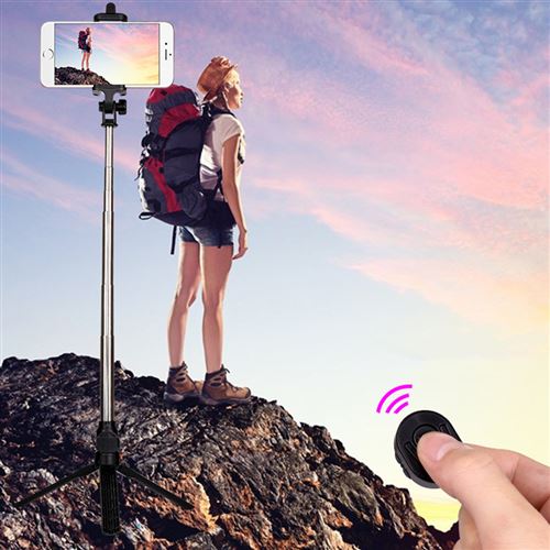 Perche Selfie bluetooth avec trépied pour téléphone iPhone Android – RED SKY