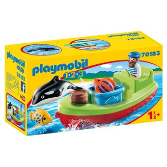 Playmobil 1.2.3 70183 Bateau et pêcheur