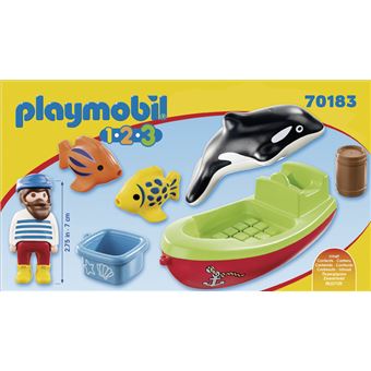 Playmobil 1.2.3 70183 Bateau et pêcheur