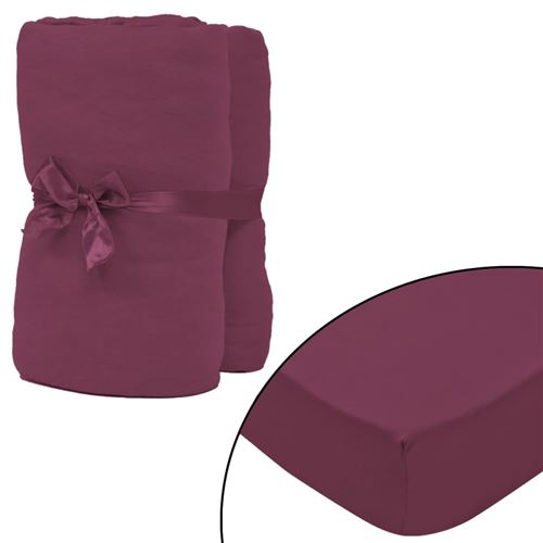vidaXL hoeslaken 2 st katoen jersey 160 g/m2 90x190-100x200 cm rood