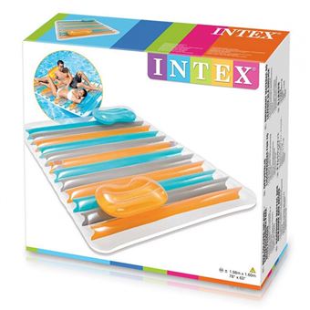 Matelas de piscine double vis à vis Intex Bleu et Orange