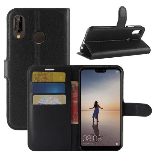 Etui Housse Portefeuille Pour Huawei P20 Lite - Noir