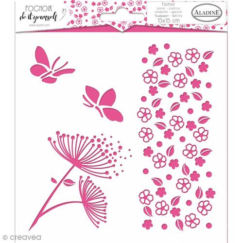 Pochoir Do it yourself d'Aladine - Nature - 15 x 15 cm