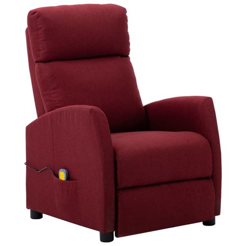 vidaXL Fauteuil de massage inclinable Rouge bordeaux Tissu