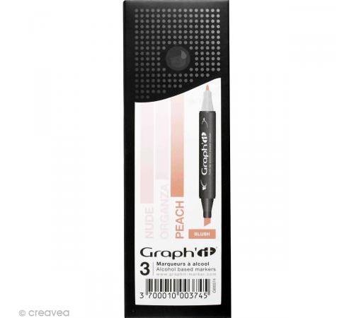 Set 3 Marqueurs à alcool Graph'it - Dégradé Blush - Graph it