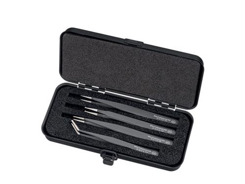 Wiha Jeu de pincettes SMD Professional ESD mélangé 4 pcs (32349)