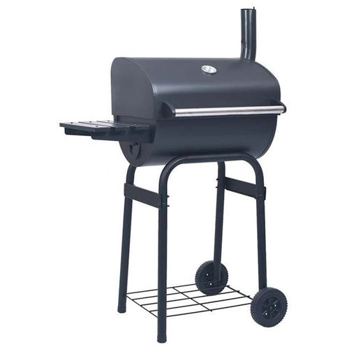 VidaXL Barbecue à charbon avec fumoir Noir - Image 2
