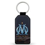 Porte-Cles Fifrelin Noir Simili Cuir Logo OM olympique de Marseille