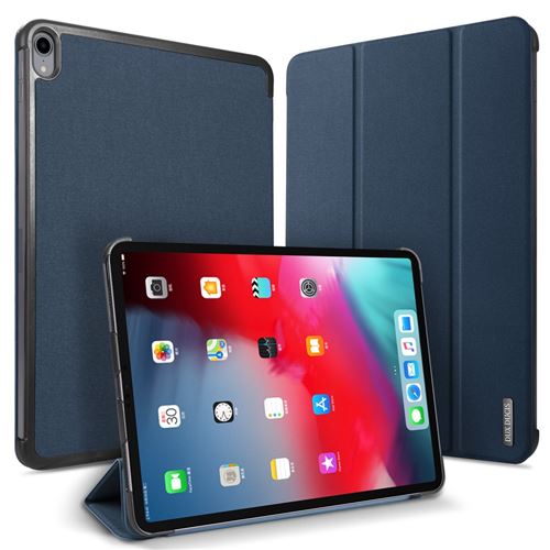 Etui en PU tissu tri-fold bleu pour votre Apple iPad Pro 11-inch (2018)