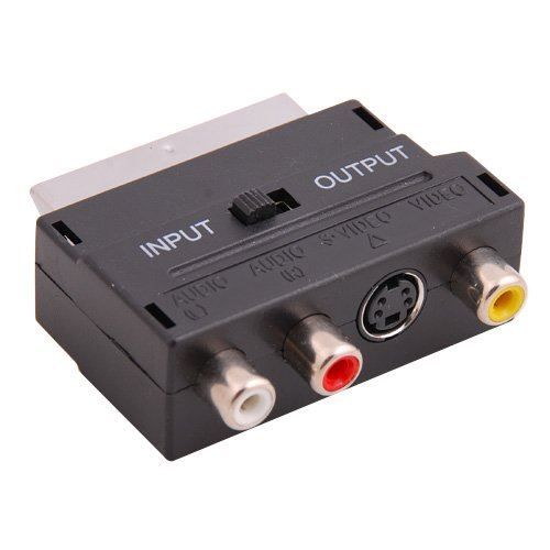 INECK® Adaptateur péritel vers 3 fiches RCA IN/OUT + Adaptateur S-VHS AV Audio, Vidéo