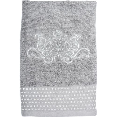 Mathilde M – Romantique Style français parisien Serviettes en coton, Coton, Douce Arabesque GREY, Face Towel 30 x 50 cm