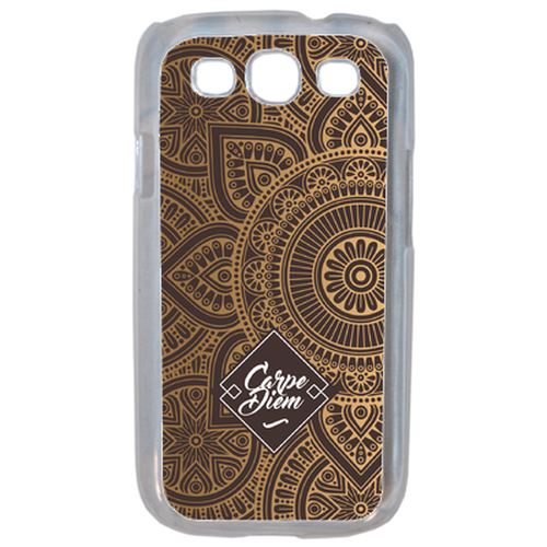 Coque Carpe Diem Modif Orient Fond Marron Compatible Samsung S3 Transparent