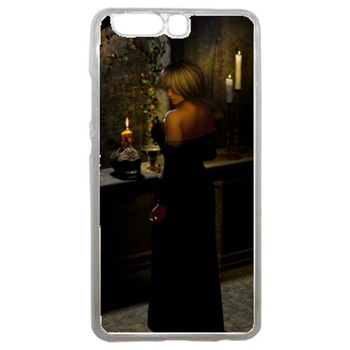 Coque Girl In Black Compatible P10 Transparent
