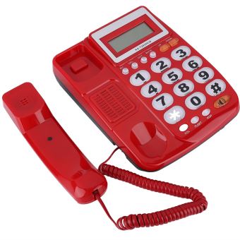 Poste Téléphonique / Téléphone Fixe Filaire Avec Affichage De Identifiant  De Appelant Haut-Parleur Pour Bureau / Domicile Rouge