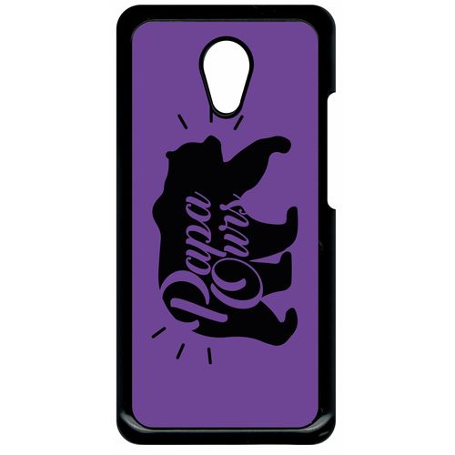 Coque meizu m2 note papa ours fond mauve