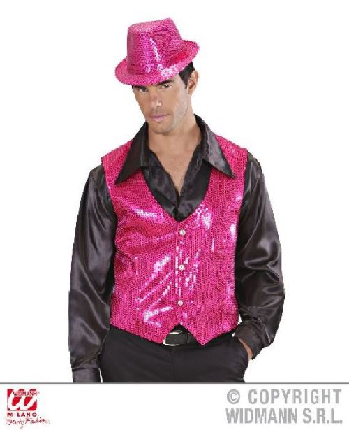 Gilet rose à paillettes homme - (42/44)