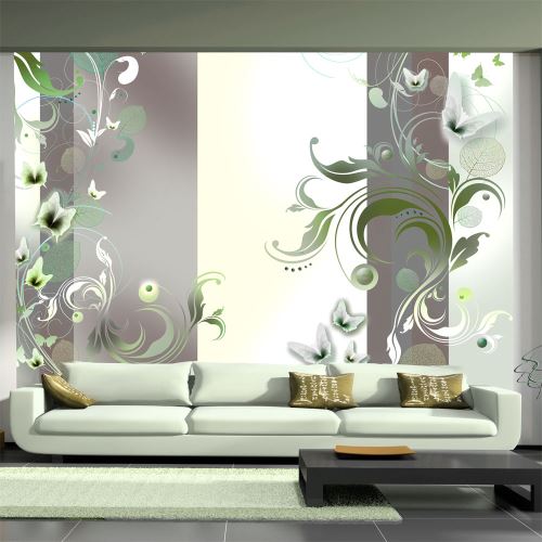 400x280 Papier peint Motifs floraux Fonds et Dessins Moderne Green passion
