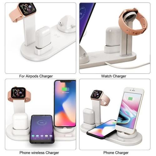 Support de chargeur sans fil pliable portable, support magnétique, station  de charge rapide pour Apple Watch S9, iPhone 15, iPhone 14, S6, 3 en 1