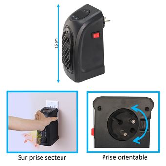 Mini chauffage électrique d'appoint portable sur prise - OuistiPrix