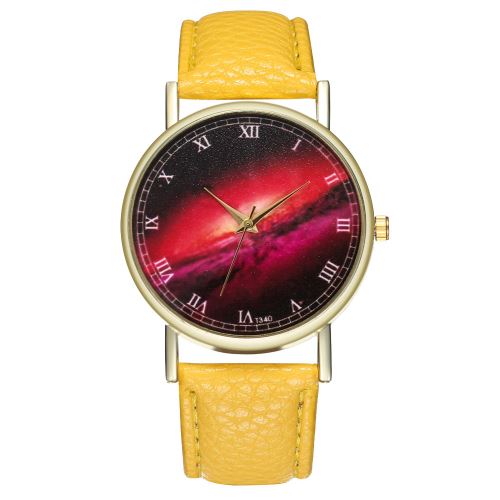 Montre Star Tendance Tendance Quartz Montre Pourpre Galaxy T340-Ajaune