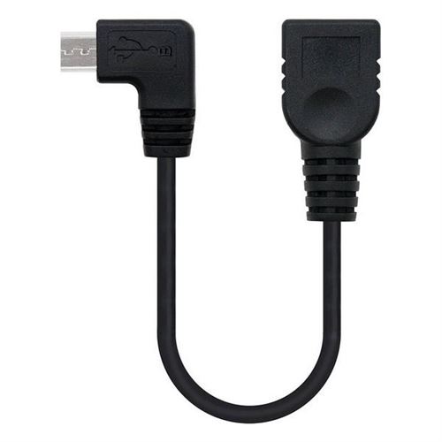 Câble USB 2.0 A vers USB B NANOCABLE 10.01.3600 15 cm Prise mâle/prise femelle Noir
