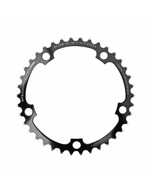 Plateau route 5bra 38dts diam 130 interieur noir alu 7075 ta alize type shimano 9-10-11v.