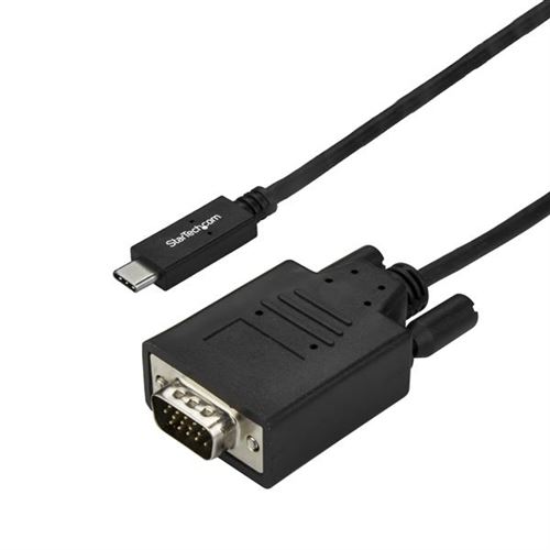 startech 3m / 10 ft usb c to vga cable 1920 x 1200 - black noir
