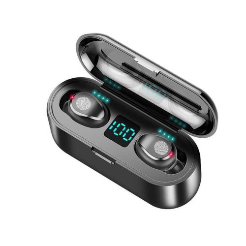 SHOP-STORY - Écouteurs stéréo sans fil - Bluetooth V5.0 avec Power Bank - Blanc