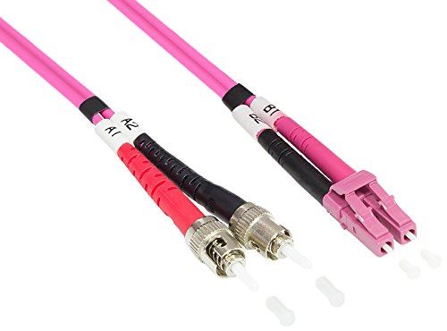 Alcasa 15m LC/St câble de Fibre Optique OM4 Violet - Câbles de Fibre Optique (15 m, OM4, LC, St, Male Connector/Male Connector, Violet)