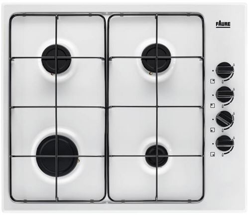 Faure FGH62414WA - Table de cuisson au gaz - 4 plaques de cuisson - Niche - largeur : 55 cm - profondeur : 47 cm - blanc - blanc