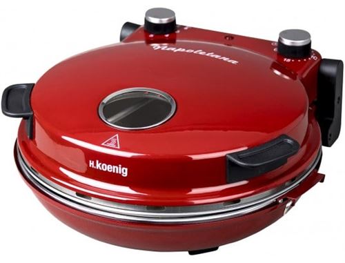 HKoeNIG NAPL350 - Four a Pizza Napoletana - Jusqu'a 350°C - 32cm - 1200W - Minuteur - Plaque de cuisson en pierre céramique