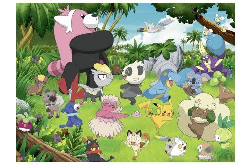 Puzzle Xxl 300 Pieces Les Pokemon S'Amusent Dans La Foret : Pikachu Chelours Et Komala - Ravensburger Enfant