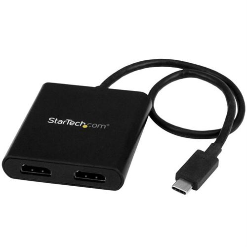 StarTech.com USB-C naar HDMI multi-monitor splitter - Thunderbolt 3 compatibel - 2-poorts MST hub - 4K externe video-adapter - zwart