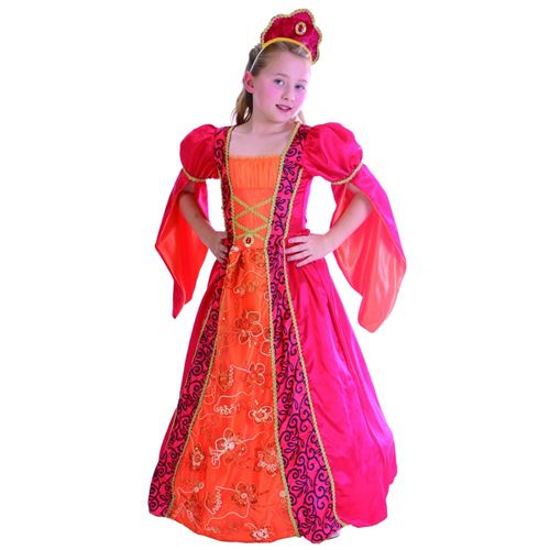 Costume princesse italienne rire et confetti rose taille 9 à 11 ans