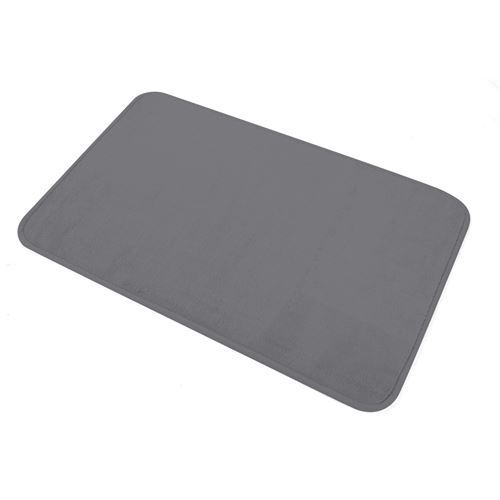 Douceur D'intérieur Gris Tapis De Bain 45 X 75 Cm Microfibre Unie Vitamine Anthracite