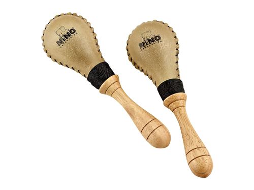 Paire de maracas Rawhide ovale en cuir - petit modèle - NINO10