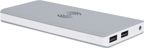 BigBen Connected - Draadloze oplaadmat/powerbank - 8000 mAh - 5 Watt - 1 A (USB) - op kabel: Micro-USB - grijs