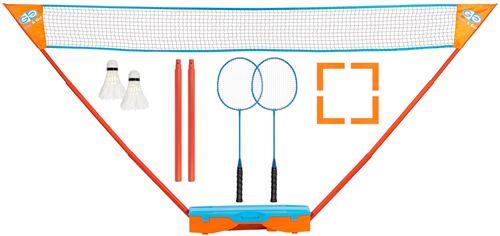 Get & Go Ensemble de jeu de badminton instantané Bleu et orange