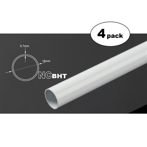 bitspower bitspower none chamfer brass hard tubing 16mm ad, 300mm - white noir