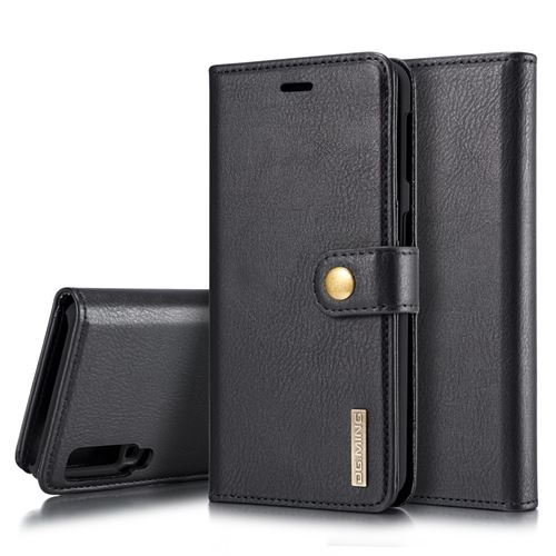 Etui en PU détachable 2-en-1 divisible noir pour votre Samsung Galaxy A7 (2018)